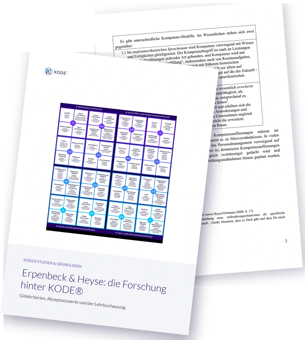 Titelseite der Studiengrundlagen von Erpenbeck und Heyse mit dem KODE® KompetenzAtlas