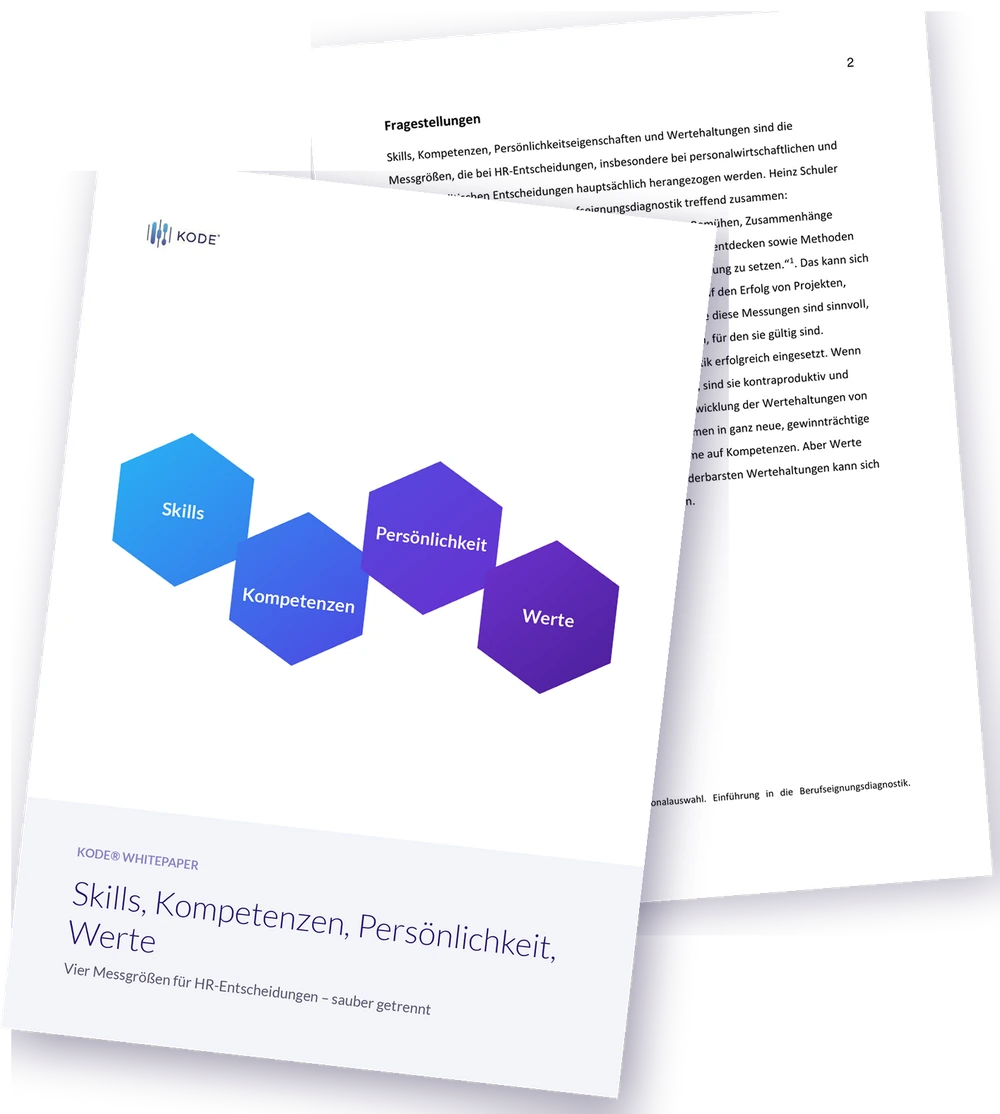Titelseite des KODE® Whitepapers zu Skills, Kompetenzen, Persönlichkeit und Werten